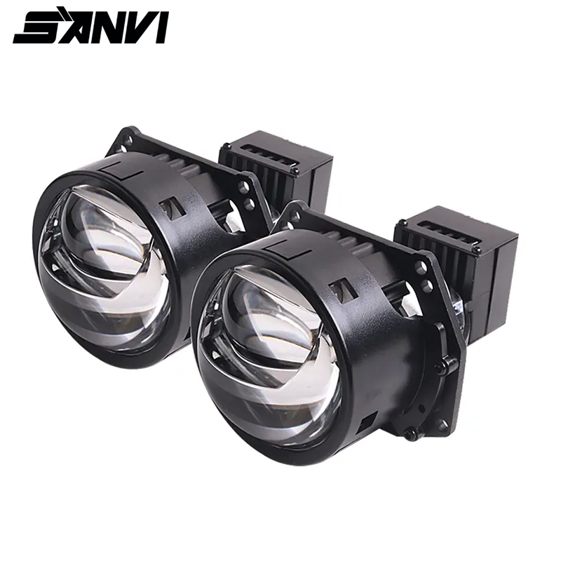 Car Led Headlight 9005 9006 - SANVI-Lentilles Hyperboloïdes Bi LED pour Lumières