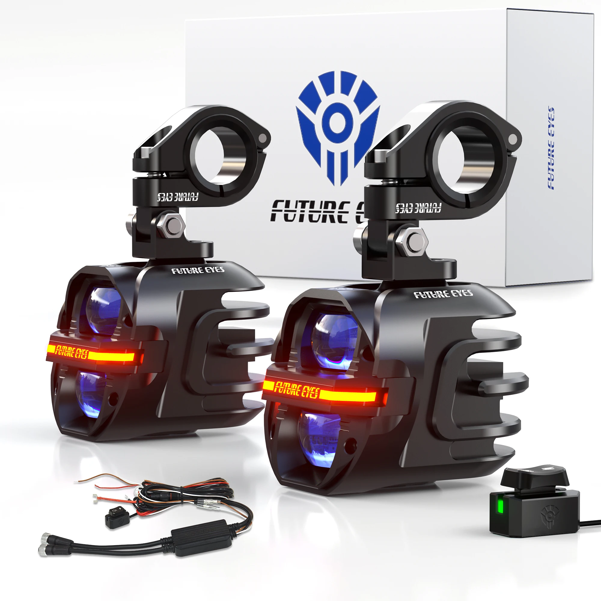 Led Headlight 6500K White 12000Lm - Feux antibrouillard LED pour moto Future