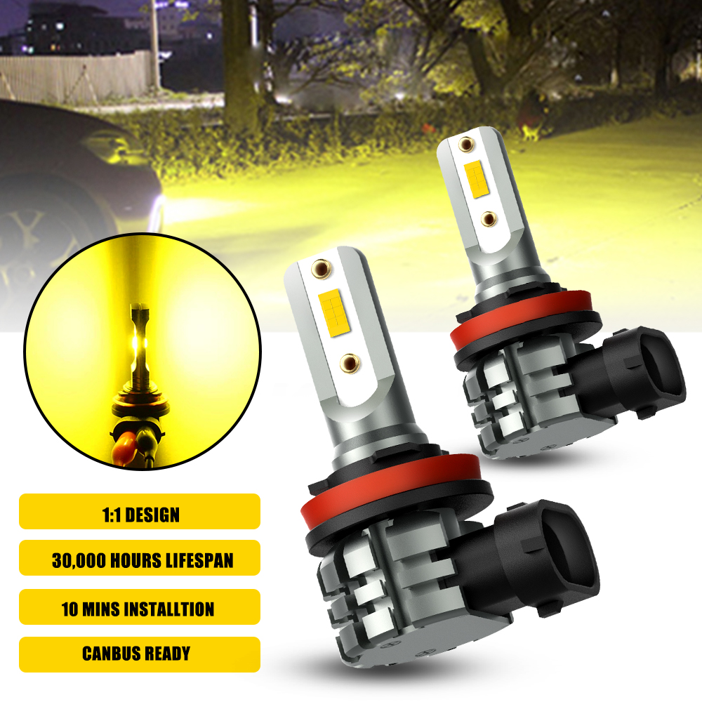 Led Fog Light H11 3000K Yellow - Ampoules LED AUXITO H8 H11 pour