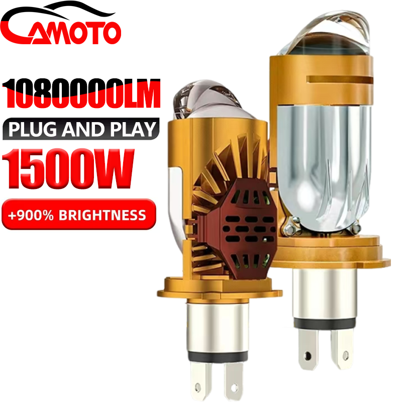 Motorcycle Led Headlight Bulb H4 - CAMOTO Bi LED Objectif Projecteur H4