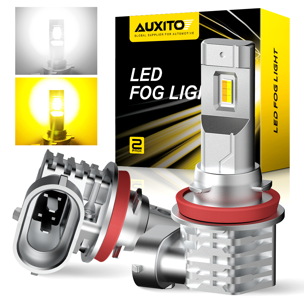 Led Fog Light H11 3000K Yellow - AUXITO-Phare antibrouillard LED Canbus No Brave,