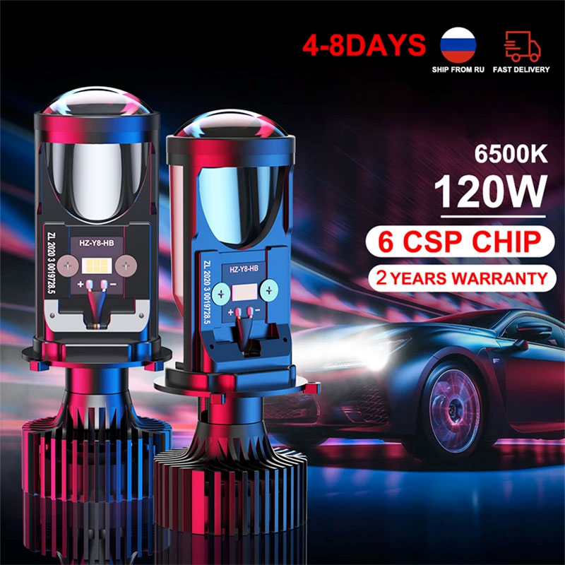Led Headlight H4 Hi Lo 120W - Y6D H4 phare LED Canbus lampe
