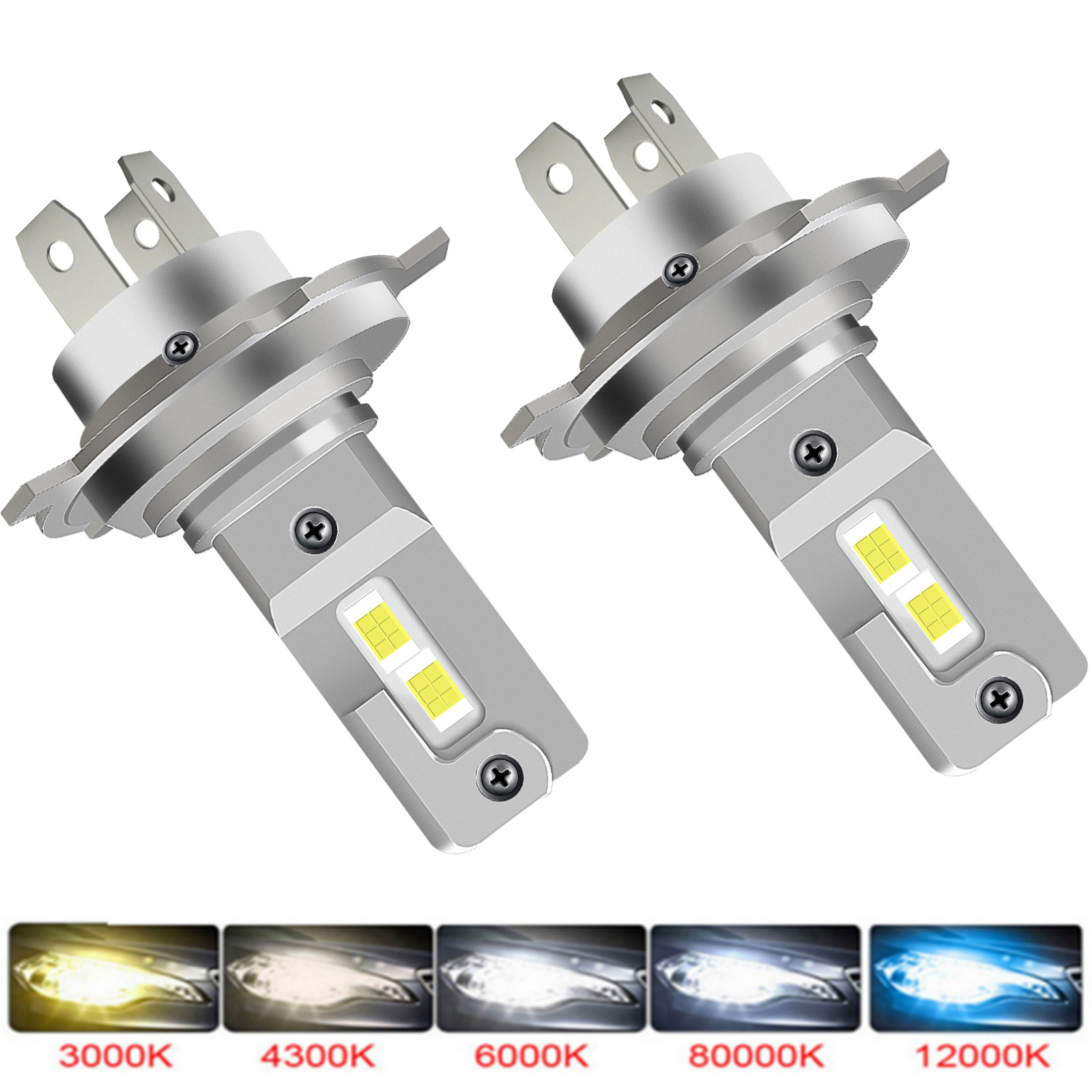 Led Headlight H4 Hi Lo 120W - Ampoules de phares LED Canbus sans