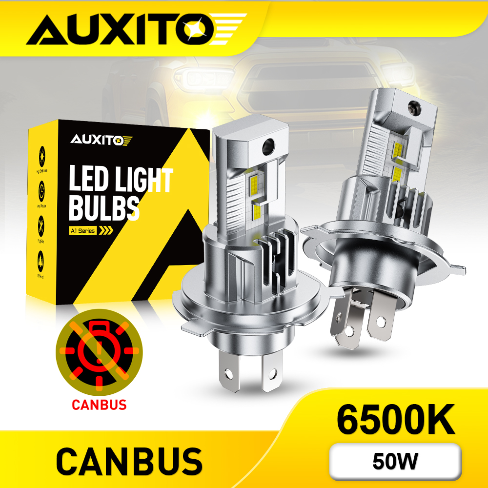 Led Headlight 6500K White 12000Lm - AUXITO 2 ampoules LED H4 sans