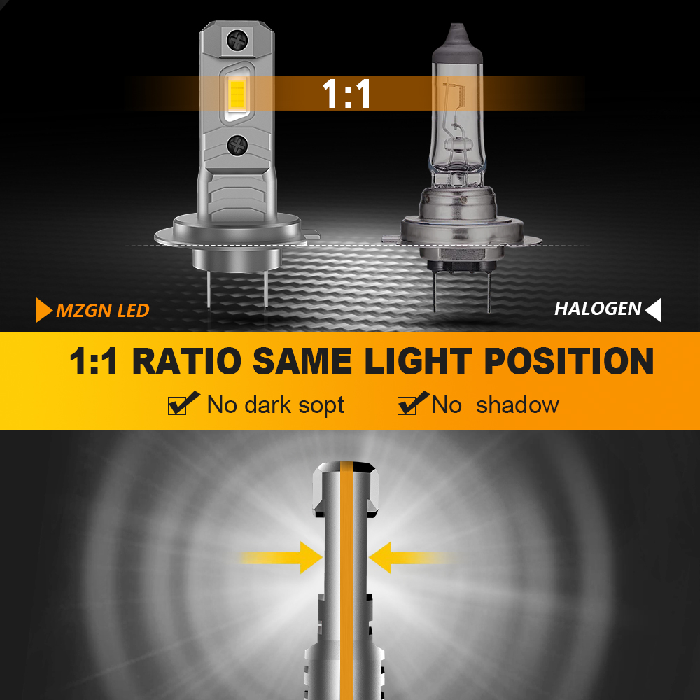MZGN 2 pièces H7 LED ampoule d - Led Headlight 6500K White 12000Lm avis et prix