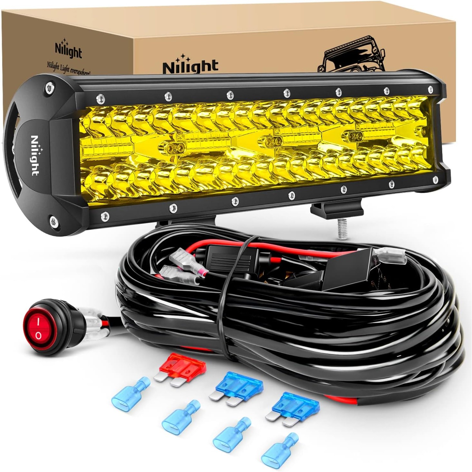 Barre lumineuse LED ambre Nili - Led Work Light Bar 12 Inch Offroad avis et prix