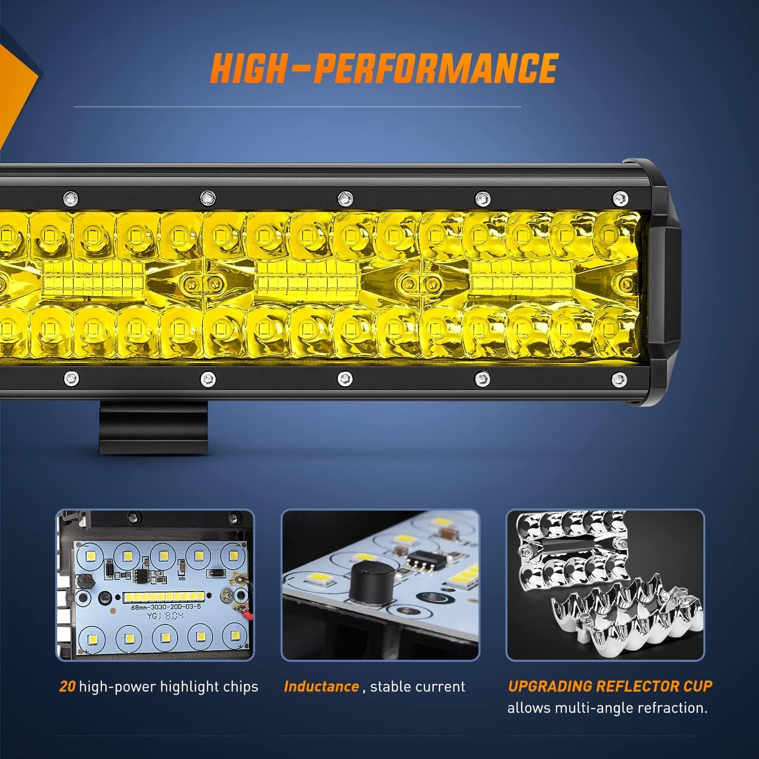 Barre lumineuse LED ambre Nili - Led Work Light Bar 12 Inch Offroad avis et prix