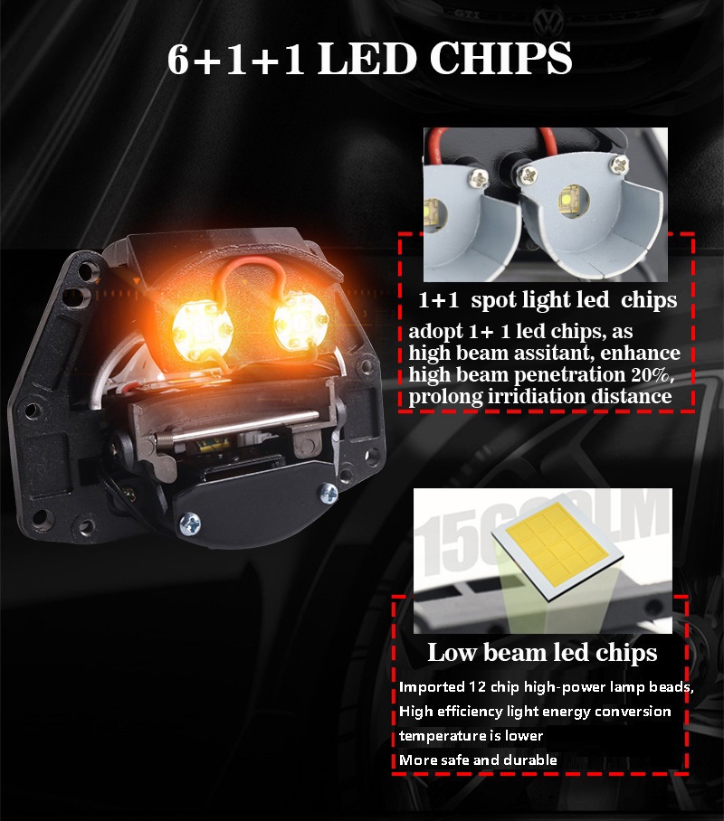 VAHID E20 2pcs 3 pouces Bi LED - Bi Led Projector Lens 3 Inch avis et prix