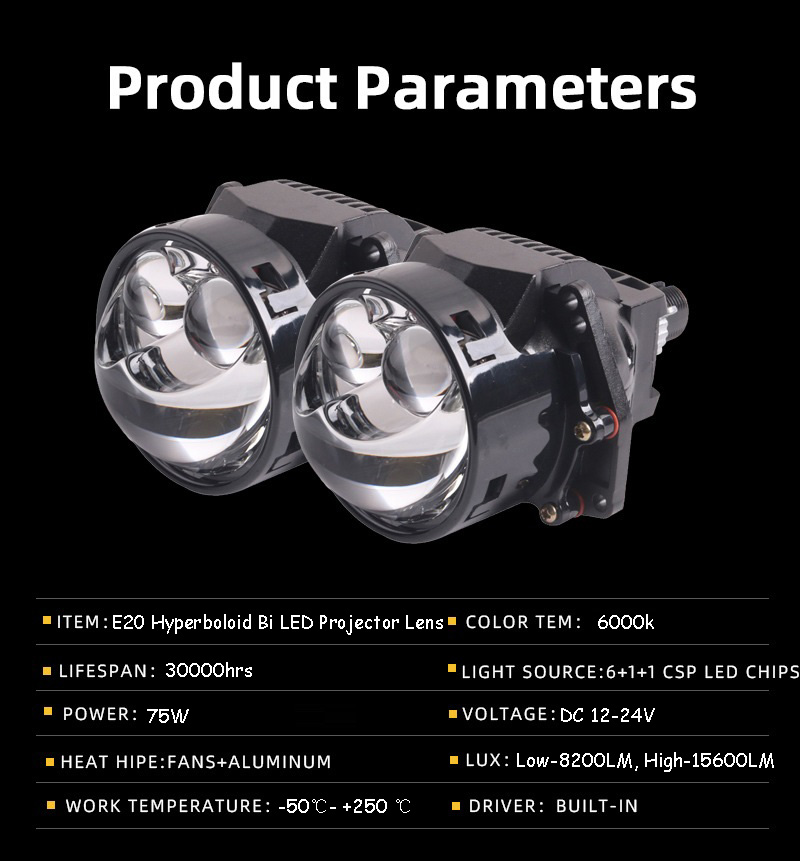 VAHID E20 2pcs 3 pouces Bi LED - Bi Led Projector Lens 3 Inch avis et prix