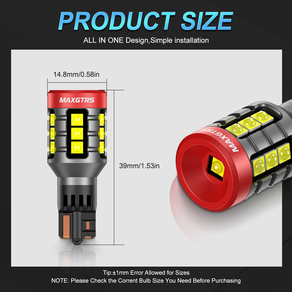 MAXGTRS 2x T15 LED Feux de rec - Led Tail Light Bulb Canbus avis et prix