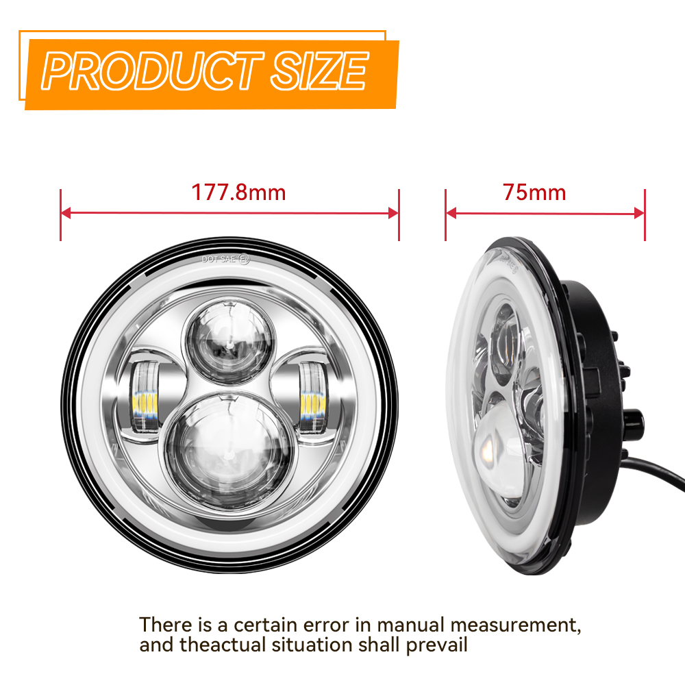 Phare universel à tête ronde d - Motorcycle Led Headlight Bulb H4 avis et prix