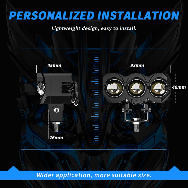 Phare de moto LED style hibou, - Led Headlight 6500K White 12000Lm avis et prix