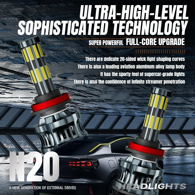 OVEHEL 20 LED latérales 20000L - Led Headlight Bulb H7 20000Lm avis et prix