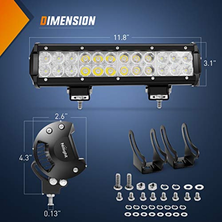 Barre lumineuse LED 2 pièces 1 - Led Work Light Bar 12 Inch Offroad avis et prix