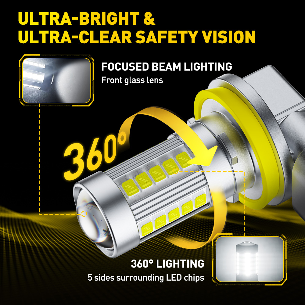 AUXITO 2x Mini taille H11 H16( - Led Fog Light H11 3000K Yellow avis et prix