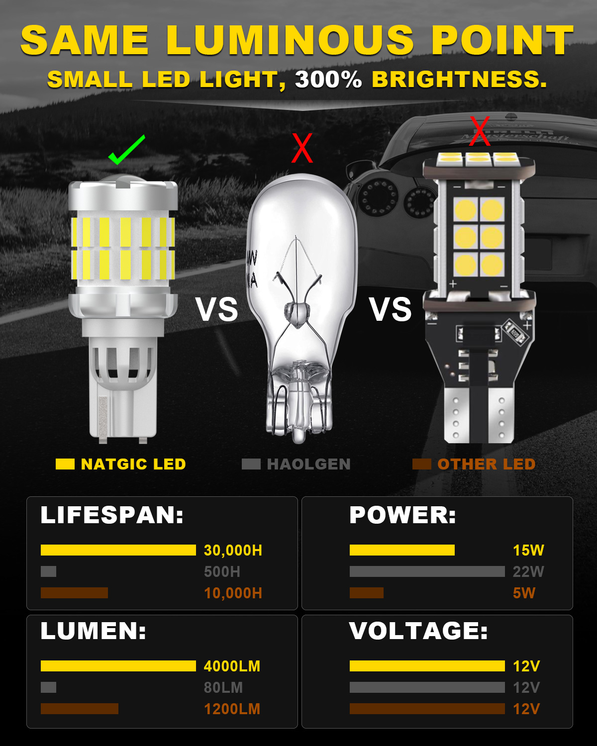 2x2000LM Canbus T15 T16 LED fe - Led Tail Light Bulb Canbus avis et prix