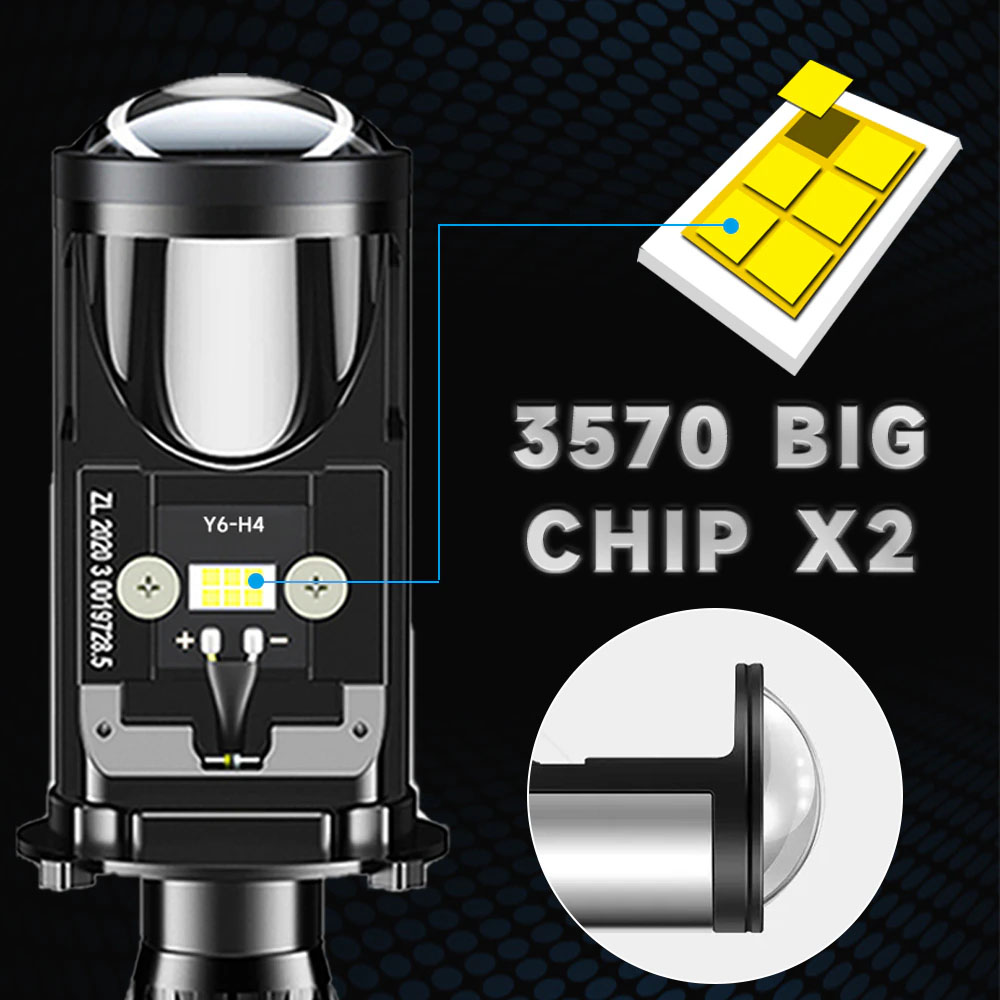 Y6D H4 phare LED Canbus lampe  - Led Headlight H4 Hi Lo 120W avis et prix