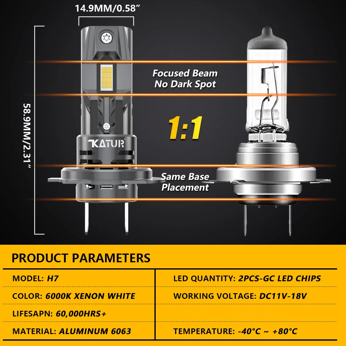 Katur-Ampoule de voiture LED C - Led Headlight Bulb H7 20000Lm avis et prix