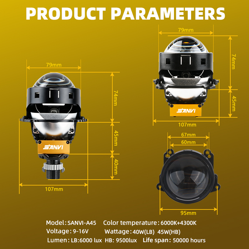 Phare à lentille de projecteur - Car Led Headlight 9005 9006 avis et prix
