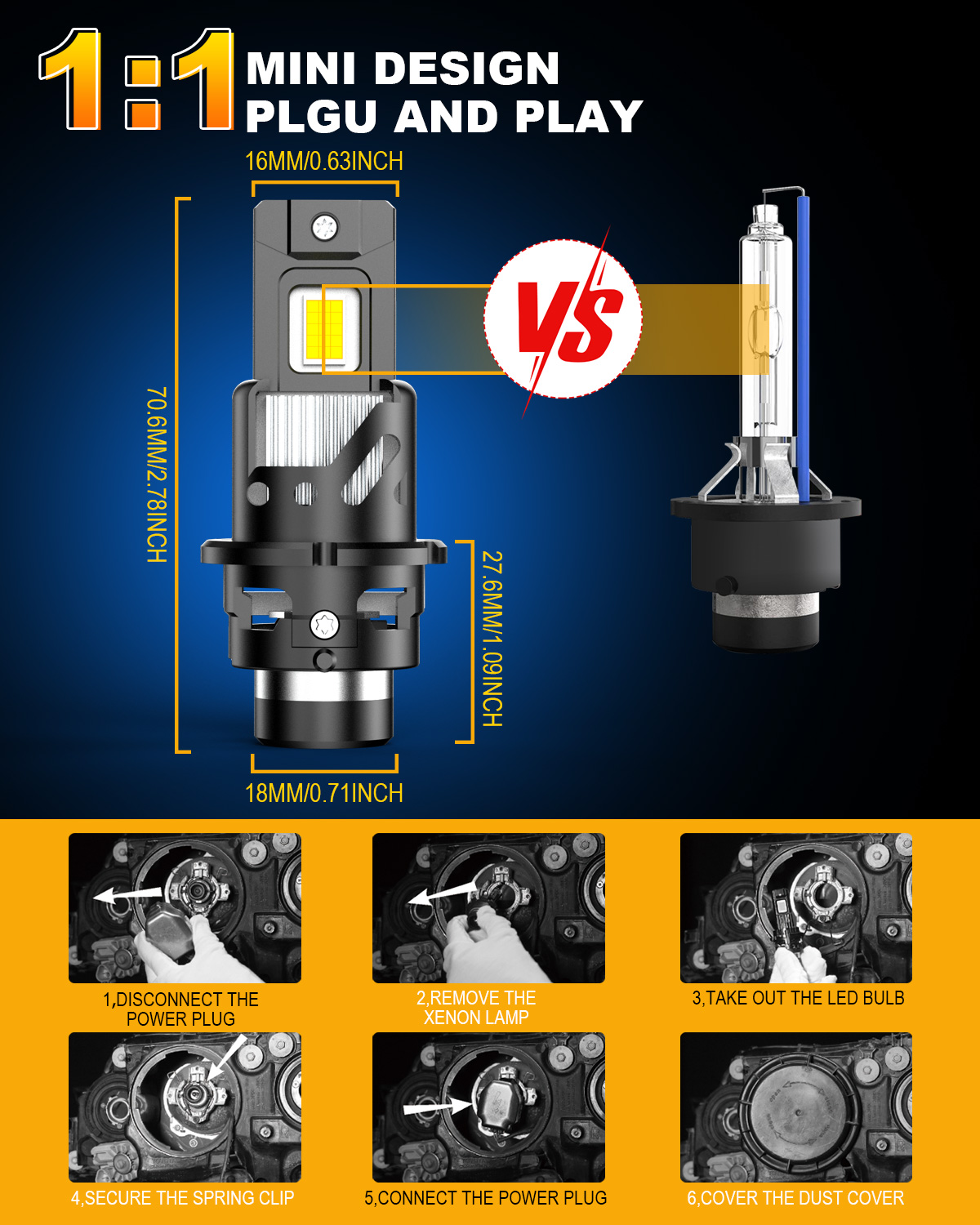 KATUR 2 pièces D2S D4S Led amp - Led Headlight Bulb Canbus Error Free avis et prix
