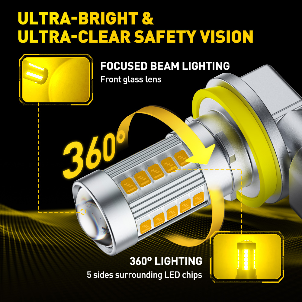AUXITO 6G27 antibrouillard H8  - Led Fog Light H11 3000K Yellow avis et prix